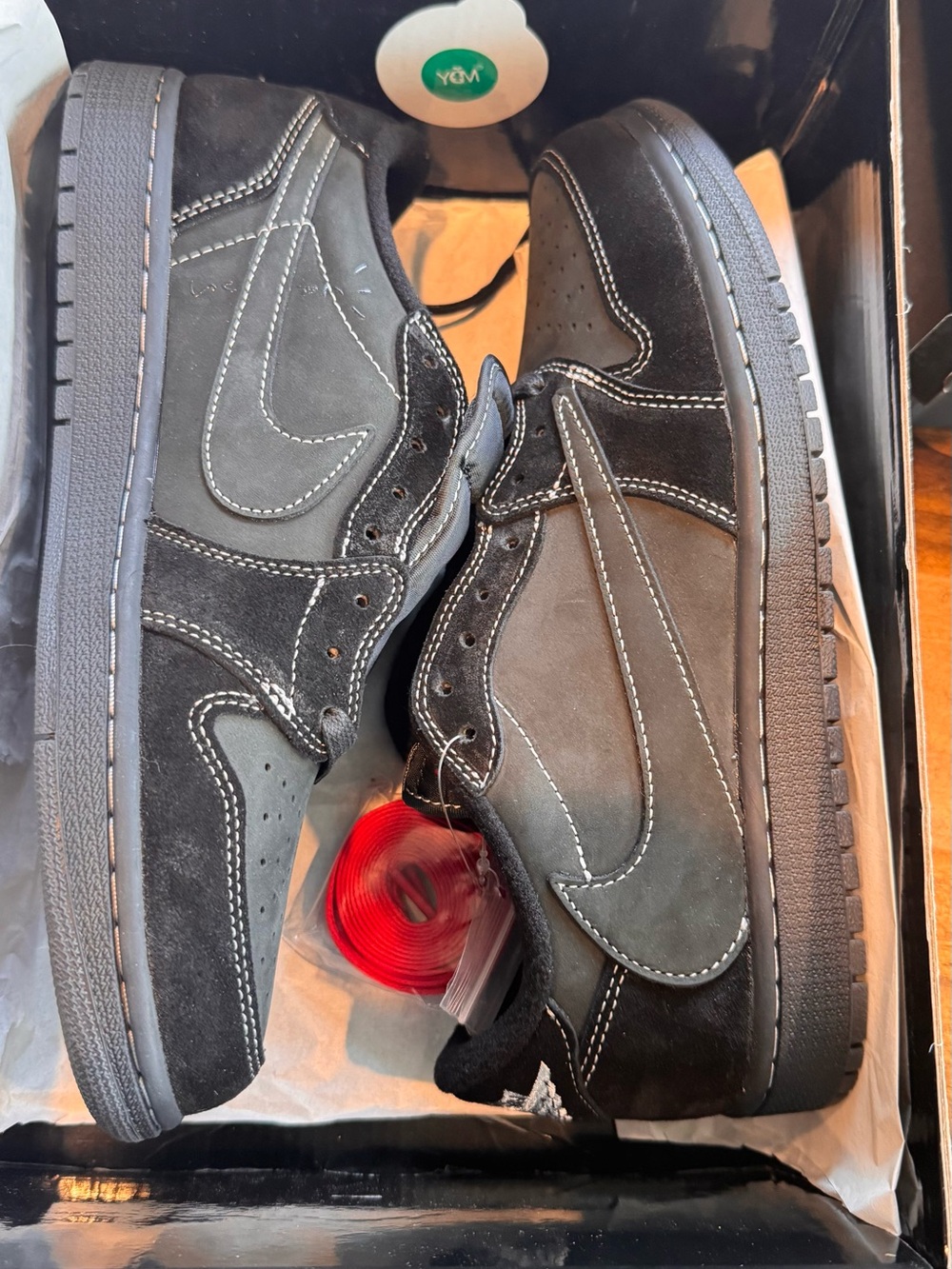 Travis Scott Black and Gray Suede Low-Top Sneakers